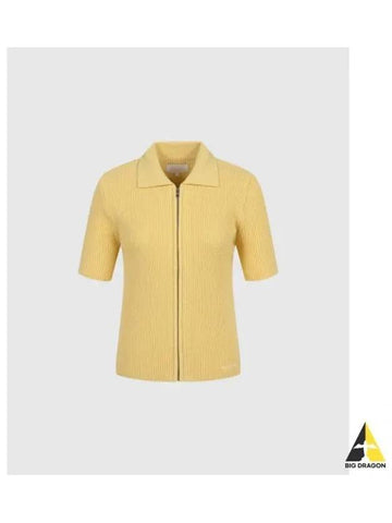 TRAVISMATHEW Women s Short Sleeve Full Zip Up Sweater Mustard - TRAVIS SCOTT - BALAAN 1