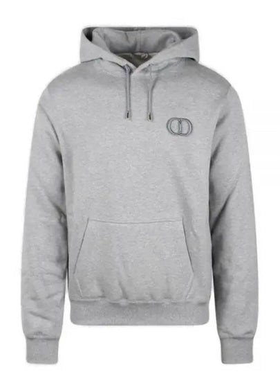 Cd Icon Embroidered Cotton Hoodie Grey - DIOR - BALAAN 2