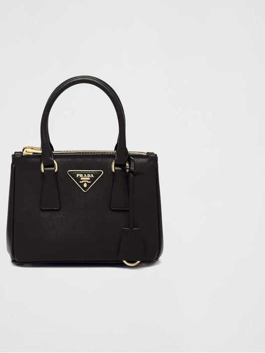 Galleria Saffiano Leather Mini Tote Bag Black - PRADA - BALAAN 2