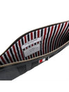 diagonal striped leather clutch bag black - THOM BROWNE - BALAAN 6