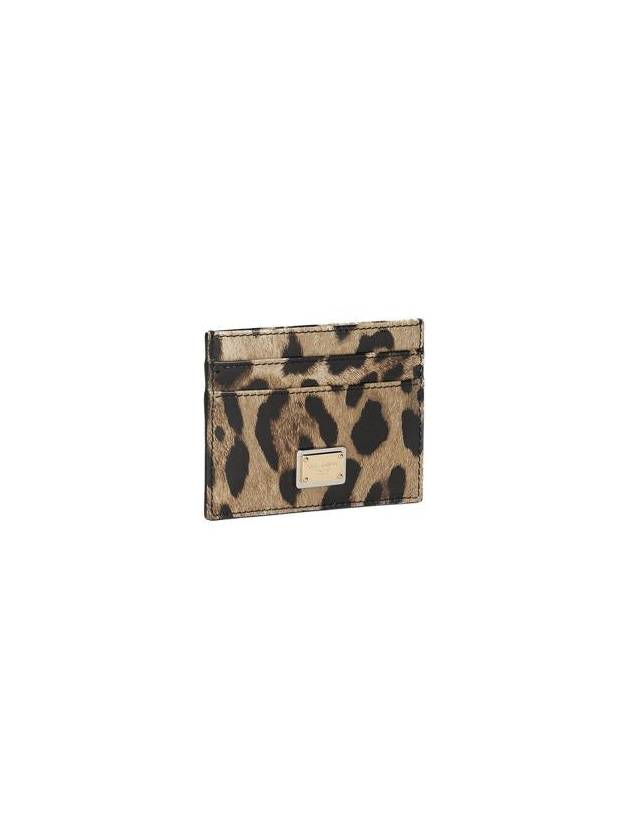 Leopard Print Leather Card Wallet Brown B0020373863 - DOLCE&GABBANA - BALAAN 3