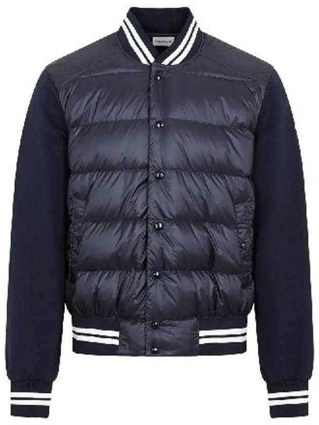 Men's Paneled Down Jacket Navy - MONCLER - BALAAN 1