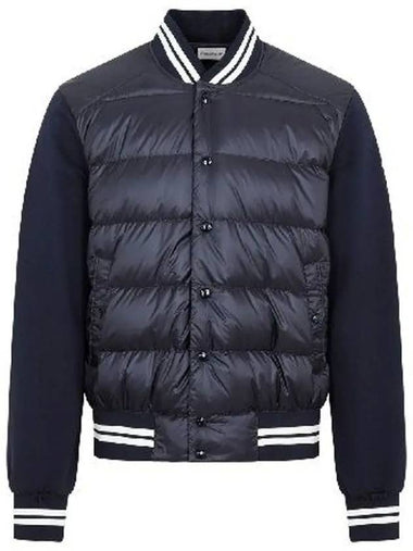 Men's Padded Down Bomber Jacket Navy - MONCLER - BALAAN 1