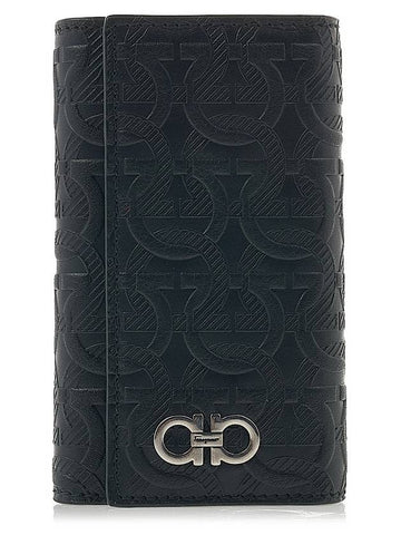 Gancini key wallet 66 1072 NERO PEBBLE 0753609 - SALVATORE FERRAGAMO - BALAAN 1