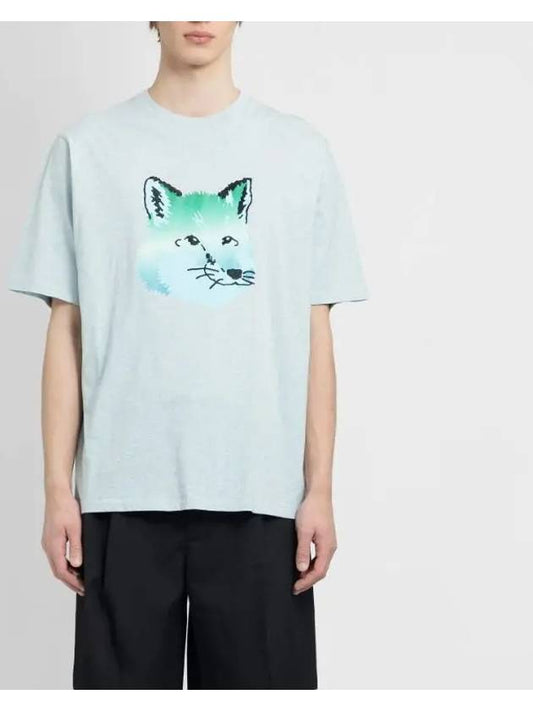 Vibrant Fox Head Easy Short Sleeve T-Shirt Blue Haze Melange - MAISON KITSUNE - BALAAN 2