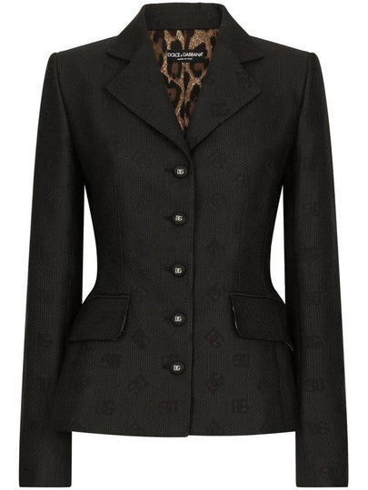 Logo Jacquard Single Breasted Blazer F26CHTHJMOW - DOLCE&GABBANA - BALAAN 2