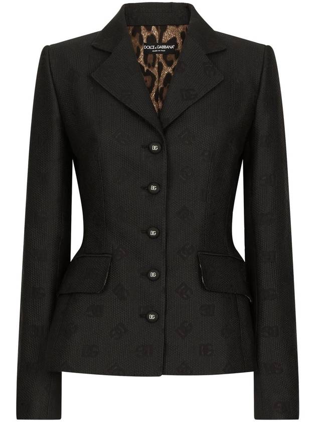 Logo Jacquard Single Breasted Blazer F26CHTHJMOW - DOLCE&GABBANA - BALAAN 2