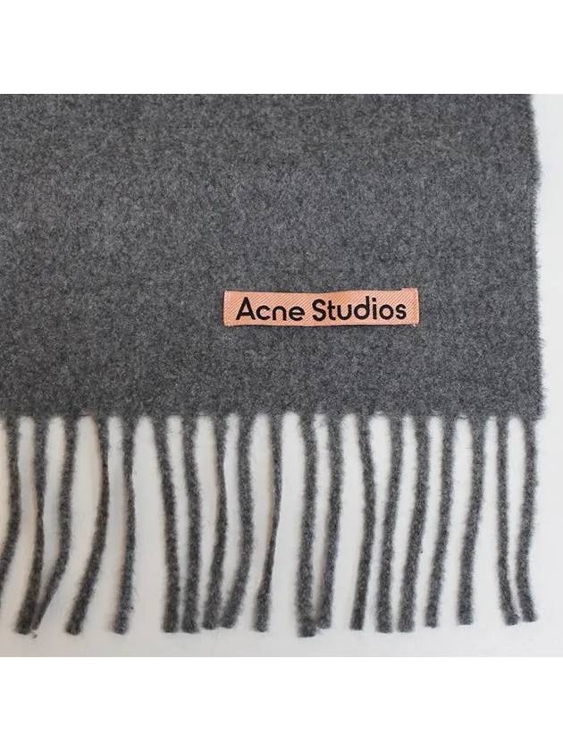 Logo Fringe Cashmere Muffler Melange Grey - ACNE STUDIOS - BALAAN 6