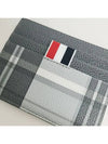 4-Bar Madras Pebble Grain Leather Card Wallet - THOM BROWNE - BALAAN 6