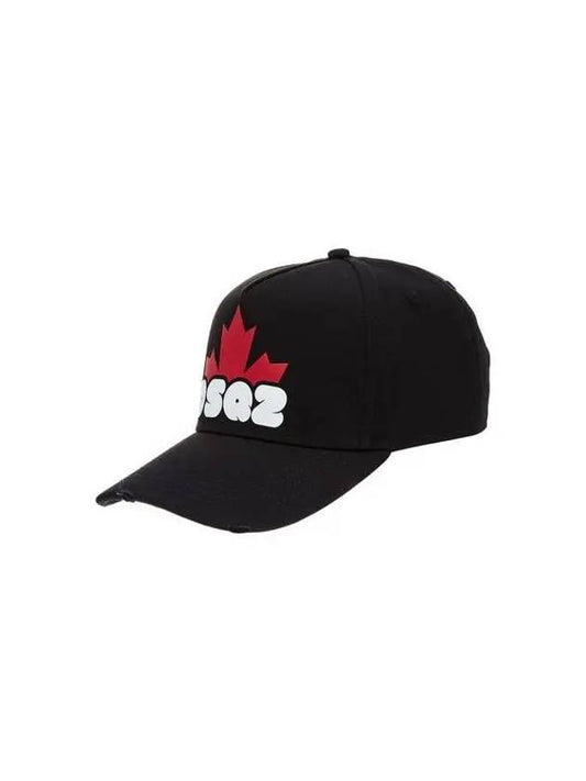 Men's DSQ2 Maple Logo Ball Cap Black 271178 - DSQUARED2 - BALAAN 1