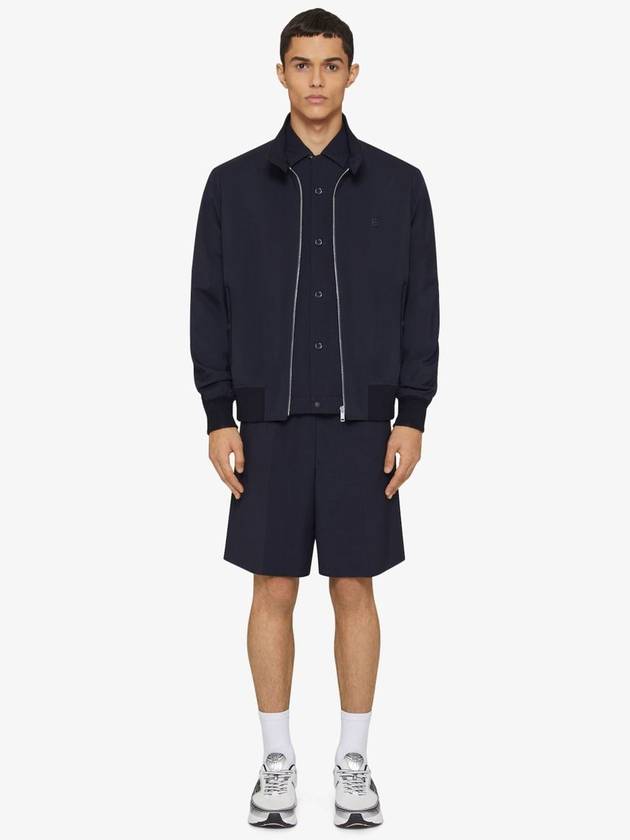 4G Detail Wool Poplin Harrington Zip-Up Jacket Night Blue Navy - GIVENCHY - BALAAN 3