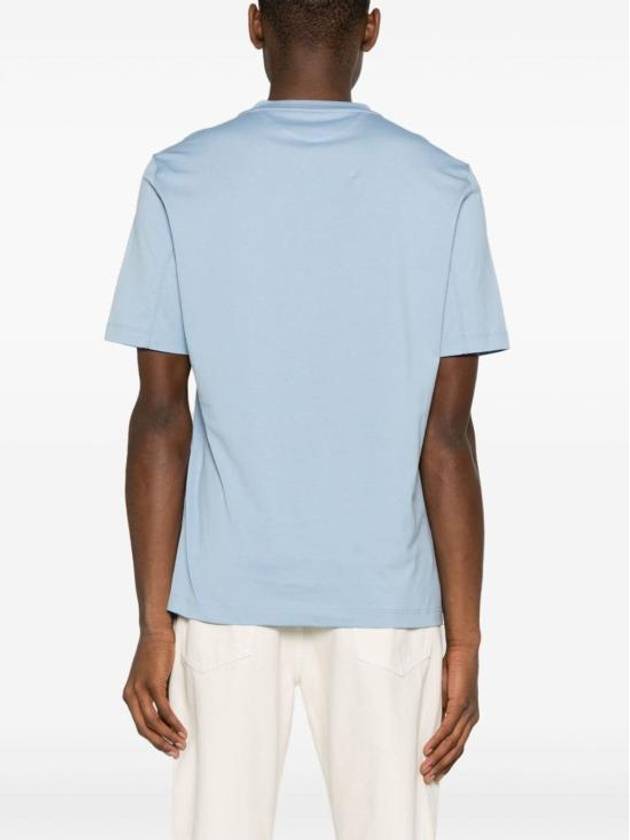 Logo Short Sleeve T-shirt Blue - BRUNELLO CUCINELLI - BALAAN 3