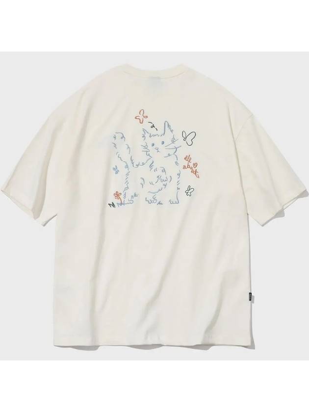 About Love Cat Embroidered Short Sleeve T Shirt Cream - CPGN STUDIO - BALAAN 2