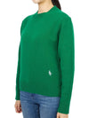 Embroidered Logo Crew Neck Wool Knit Top Green - SPORTY & RICH - BALAAN 3