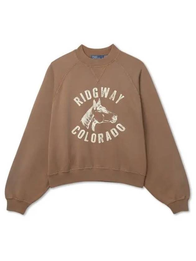 W Graphic Fleece Sweatshirt RL Brown - POLO RALPH LAUREN - BALAAN 1