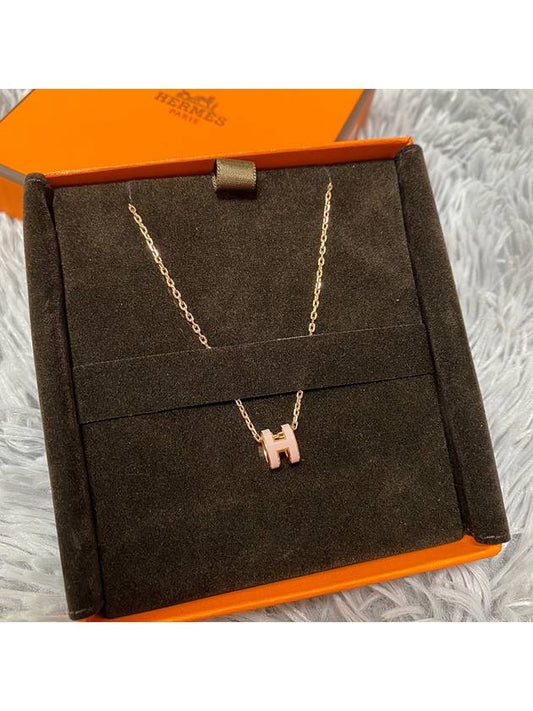 Mini Pop H Pendant Rose Gold Rose Dragee - HERMES - BALAAN 2