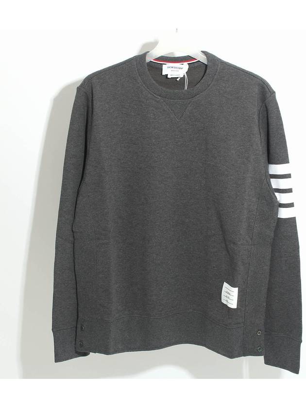 4 Bar Loopback Jersey Sweatshirt Dark Grey - THOM BROWNE - BALAAN 2