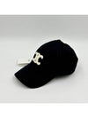 Cotton Triomphe Baseball Cap Black 2AUT6969P - CELINE - BALAAN 3