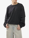 Back Stitch Layered Long Sleeve T-Shirt Black - MAISON MARGIELA - BALAAN 2