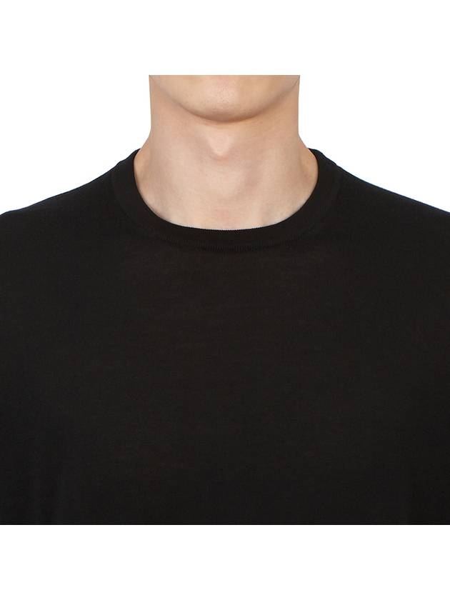 Men's Crew Neck Cotton Knit Top Black - DRUMOHR - BALAAN 7