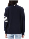 Engineered 4 Bar Medium Weight Jersey Oversized Long Sleeved T-Shirt Navy - THOM BROWNE - BALAAN 5