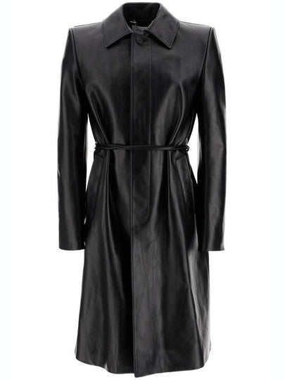 Hem leather single coat black - ALEXANDER MCQUEEN - BALAAN 2