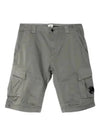 Stretch Satin Cargo Shorts Green - CP COMPANY - BALAAN 2