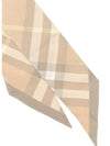 Skinny Check Silk Scarf Flax - BURBERRY - BALAAN 3