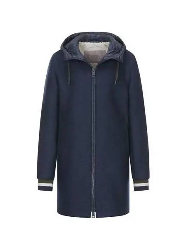 Herno Virgin Wool Hooded Coat Navy GC00007UR 33325 - HERNO - BALAAN 1