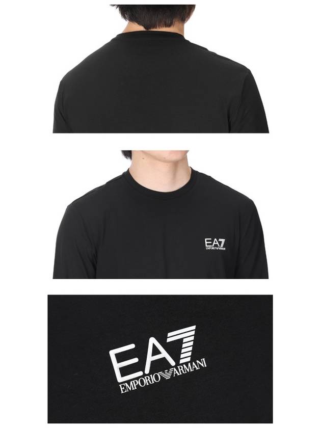 Ea7 Logo Print Long Sleeve T-Shirt Black - EMPORIO ARMANI - BALAAN.