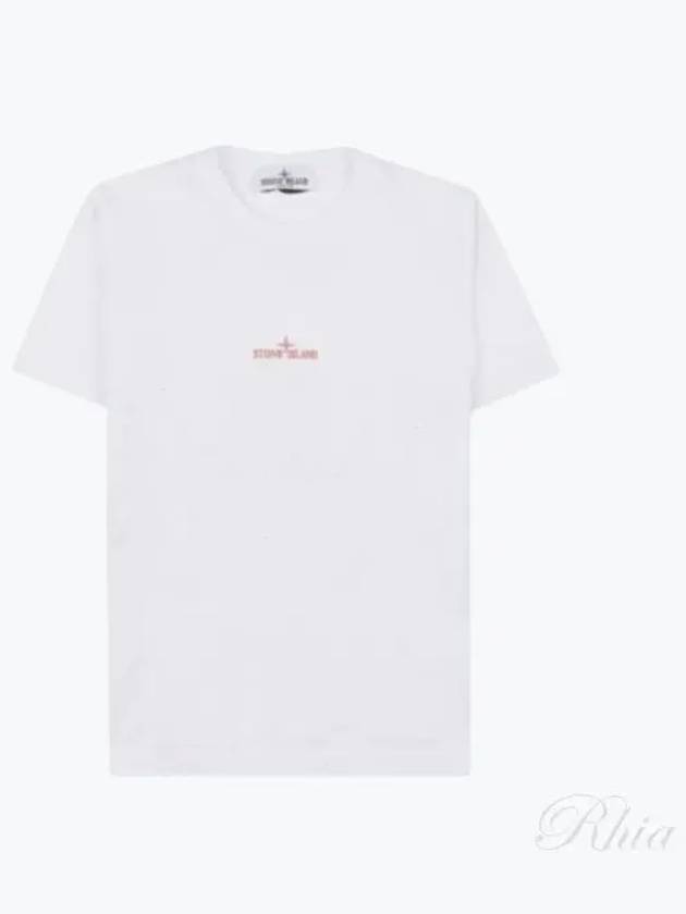 Kids Logo Print Short Sleeve T-Shirt White - STONE ISLAND - BALAAN 2