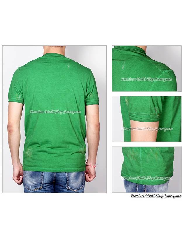 Men's CATEN Dean Dan Pocket Short Sleeve TShirt 74GC0897 Green - DSQUARED2 - BALAAN 7