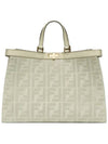 Logo Pattern Medium Canvas Tote Bag Green - FENDI - BALAAN 1