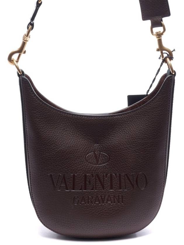 Logo Identity Hobo Cross Bag Brown - VALENTINO - BALAAN.