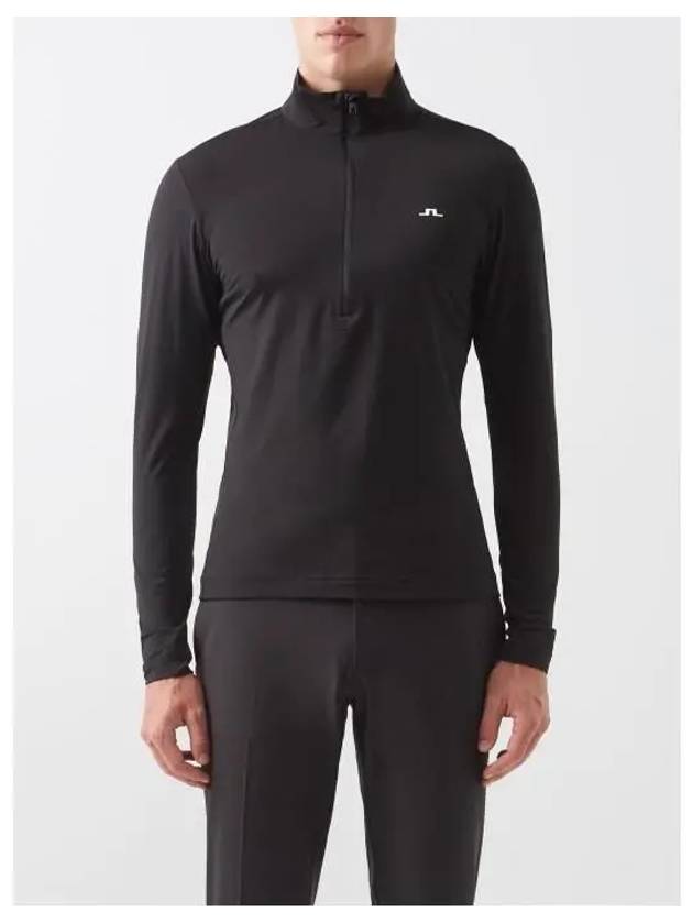 Luke Half Zip Up Mid Long Sleeve T-Shirt Black - J.LINDEBERG - BALAAN 2