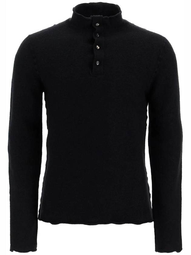 SN Bottega Veneta Black high neck wool fleece pullover sweater 798239 V4JU0 1000 - BOTTEGA VENETA - BALAAN 1