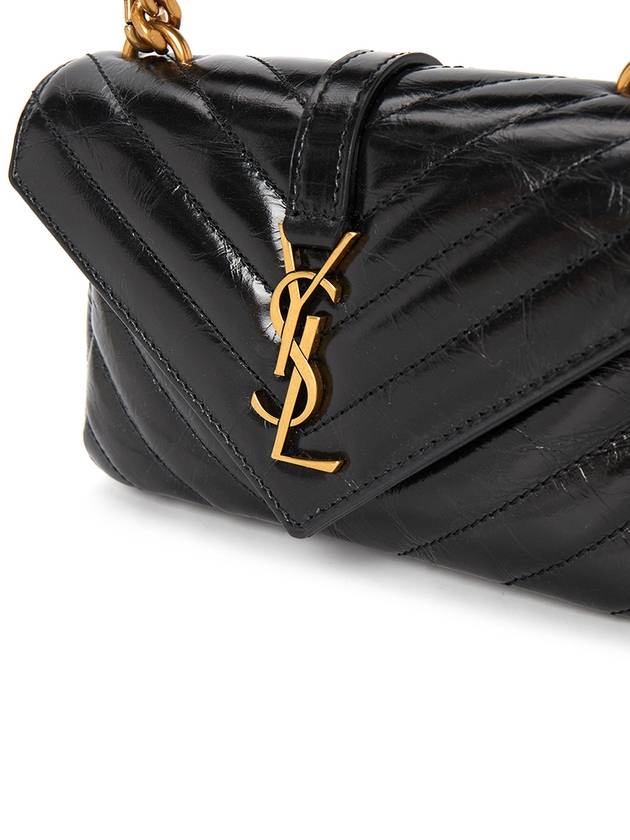 Applique Logo Quilted Calf Leather Tote Bag Black - SAINT LAURENT - BALAAN 8