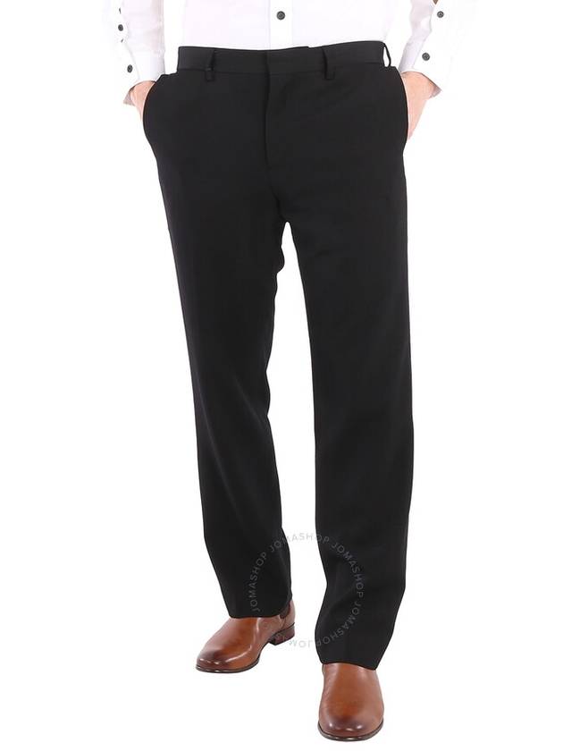 Men's Wool Straight Pants Black - BURBERRY - BALAAN 2