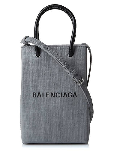 Logo Phone Holder Cross Bag Grey - BALENCIAGA - BALAAN 1