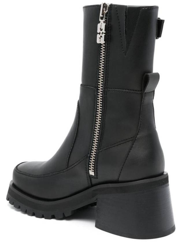 Buckle Leather Walker Boots Black - GANNI - BALAAN 5