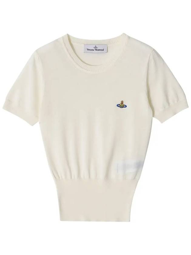 ORB Logo Short Sleeve Knit Top Cream - VIVIENNE WESTWOOD - BALAAN 2