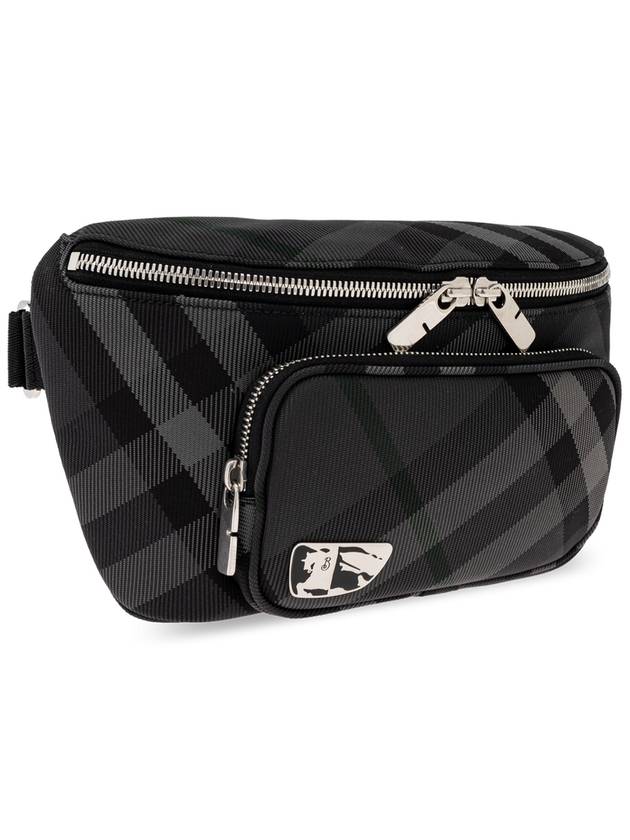 Grid Check Belt Bag Charcoal - BURBERRY - BALAAN 5