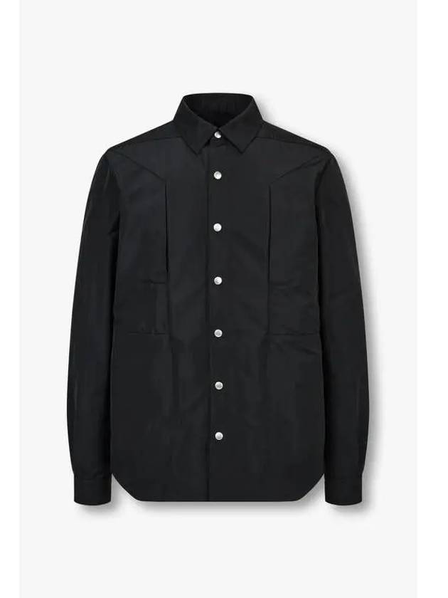 MEN Snap Button Shirt Jacket Black - RICK OWENS - BALAAN 1