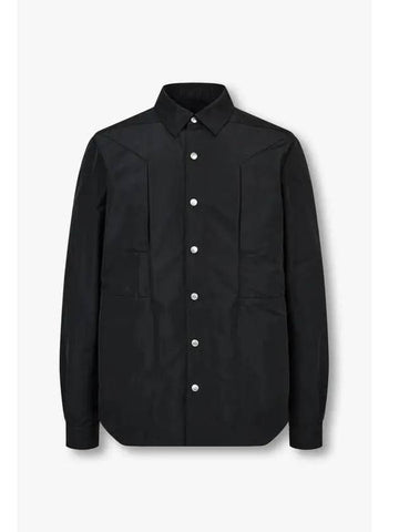 MEN Snap Button Shirt Jacket Black - RICK OWENS - BALAAN 1