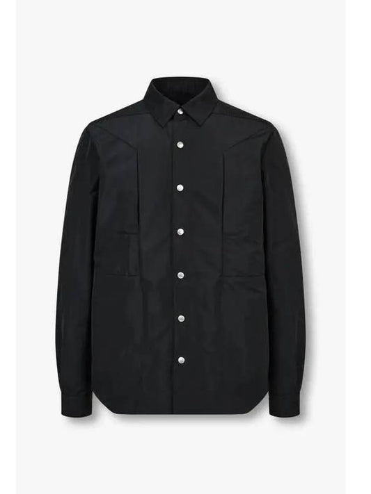 MEN Snap Button Shirt Jacket Black - RICK OWENS - BALAAN 1