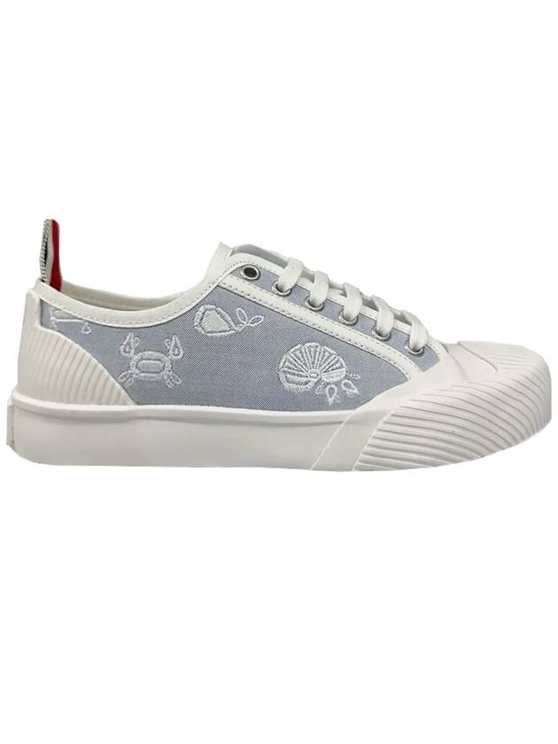 Three Stripe Tab Rugby Low Top Sneakers Blue - THOM BROWNE - BALAAN 3