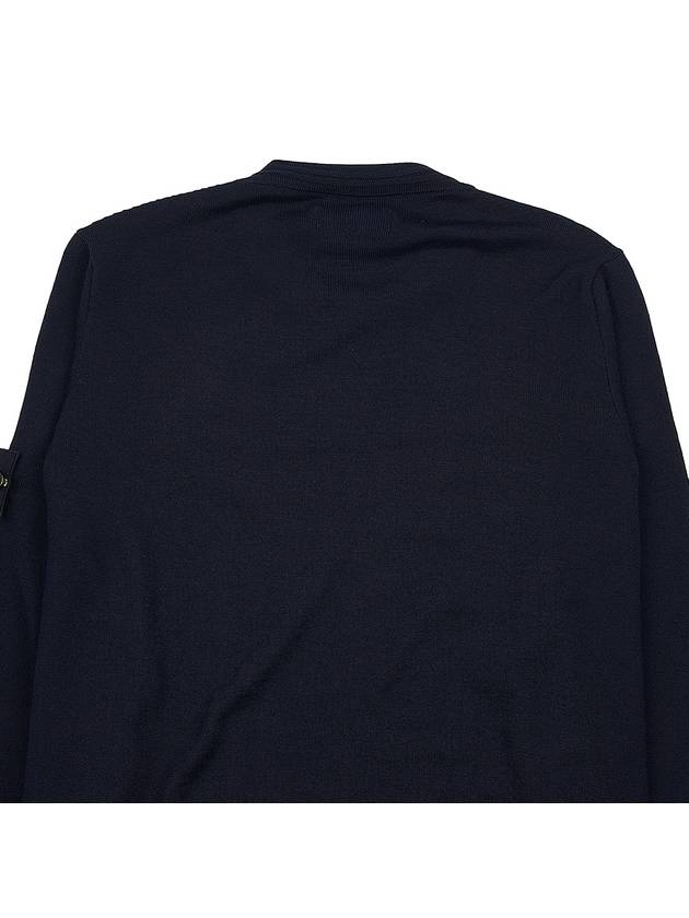 Regular Fit Crew Neck Wool Knit Top Navy - STONE ISLAND - BALAAN 8