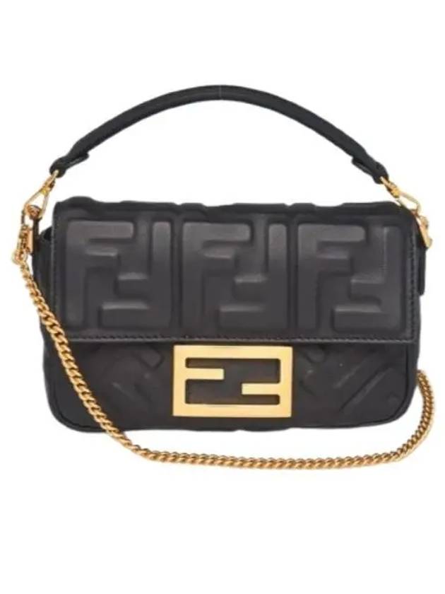 Baguette Chain Small Cross Bag Black - FENDI - BALAAN 2