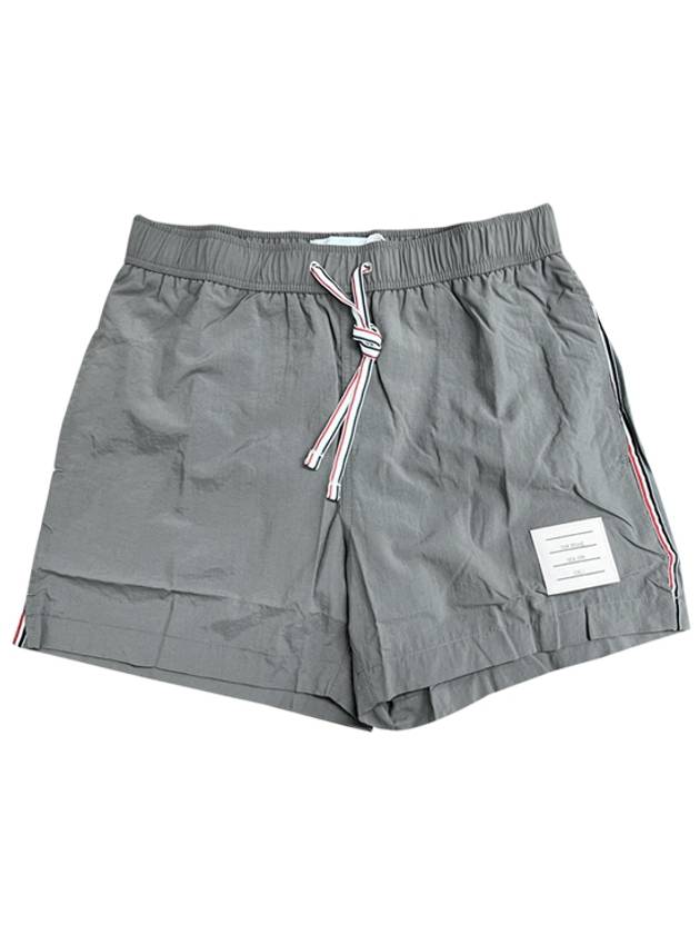 Men's Logo Striped Swim Shorts Grey - THOM BROWNE - BALAAN 2