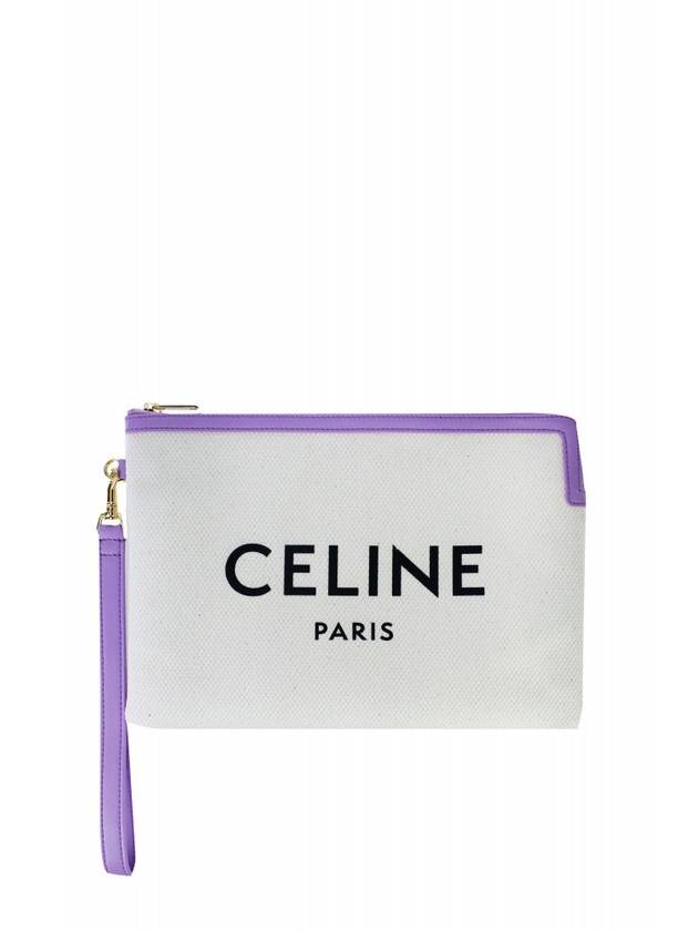 Logo Strap Small Pouch Bag White Purple - CELINE - BALAAN 1